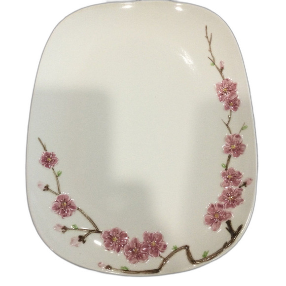 Vintage Metlox Pottery Poppytrail Peach Blossom Serving Platter 13in x 10in - Picture 3 of 6